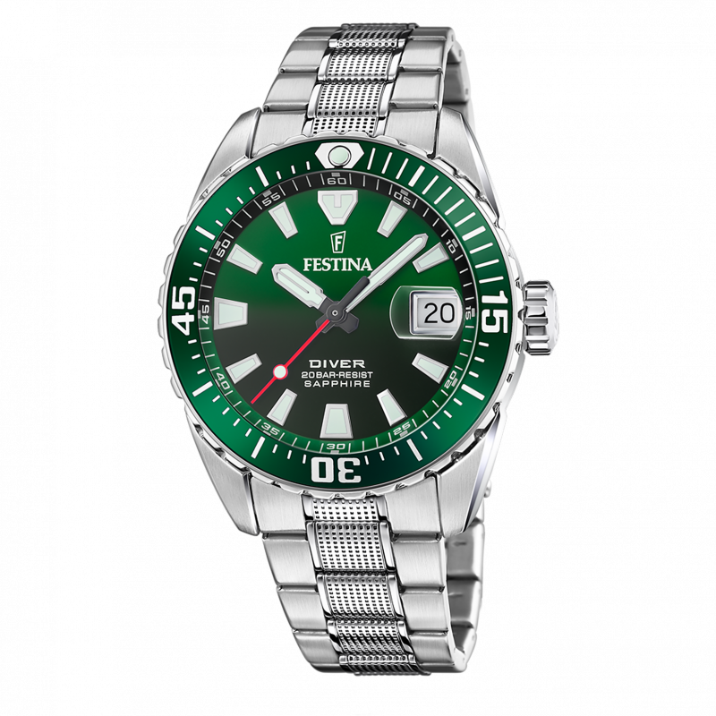 Festina men's green stainless steel watch f20669/2