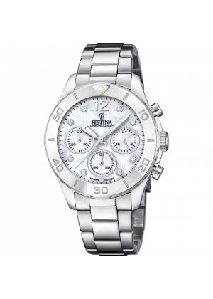 Festina watch f20603/1 mother-of-pearl steel strap, women