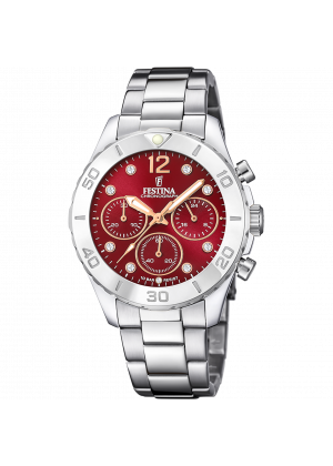 Festina watch f20603/2 bordeaux steel strap, woman