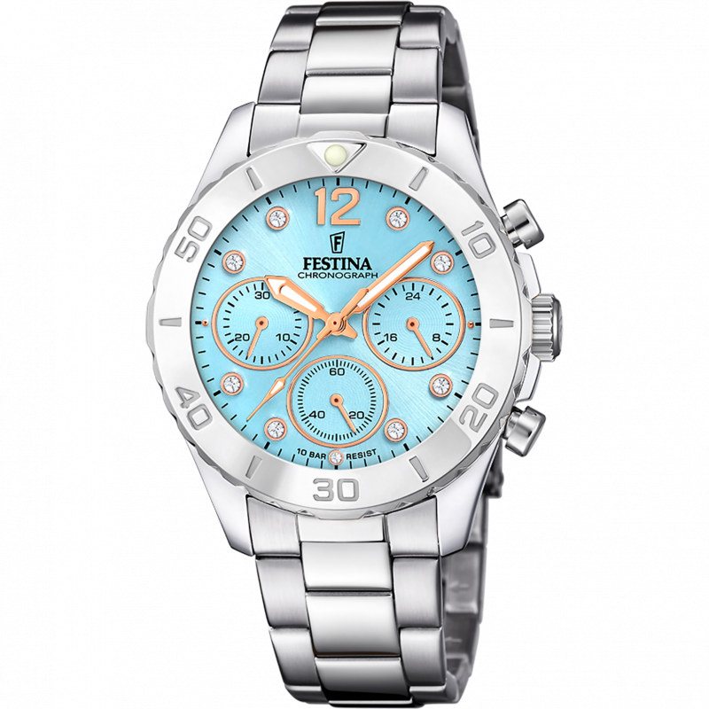 Festina women's blue boyfriend collection stainless steel watch bracelet f20603/4