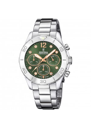 Festina women's green boyfriend collection stainless steel watch bracelet f20603/5