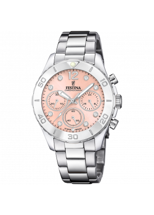 Festina women's pink boyfriend collection stainless steel watch bracelet f20603/7