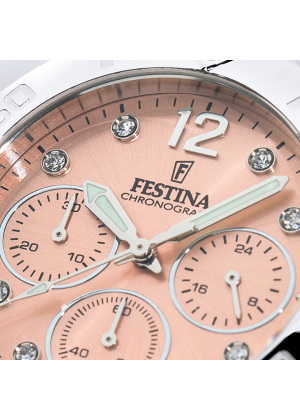 Festina women's pink boyfriend collection stainless steel watch bracelet f20603/7