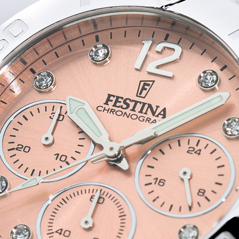 Festina women's pink boyfriend collection stainless steel watch bracelet f20603/7