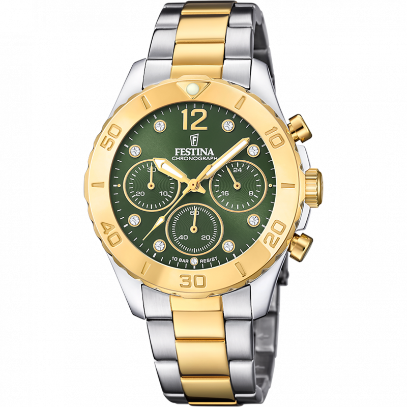 Festina women's green boyfriend collection stainless steel watch bracelet f20604/2