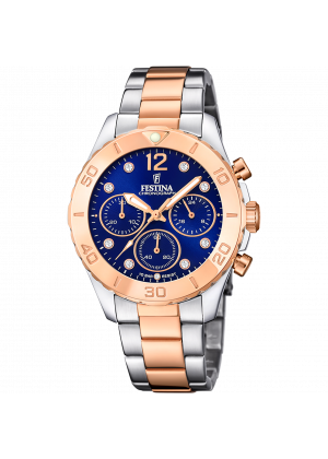 Festina women's blue boyfriend collection stainless steel watch bracelet f20605/3