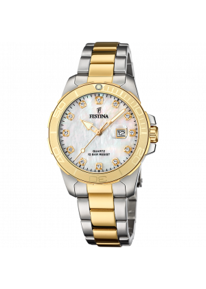 Festina watch f20504/2 cream steel strap, women