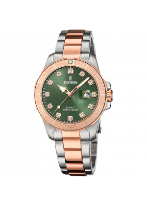 Festina women's green boyfriend collection stainless steel watch bracelet f20505/4