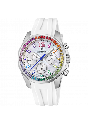 Festina rainbow f20610/2 steel watch, women's