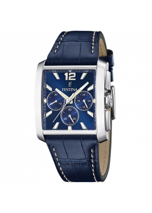 Festina watch f20636/2 blue leather strap, men