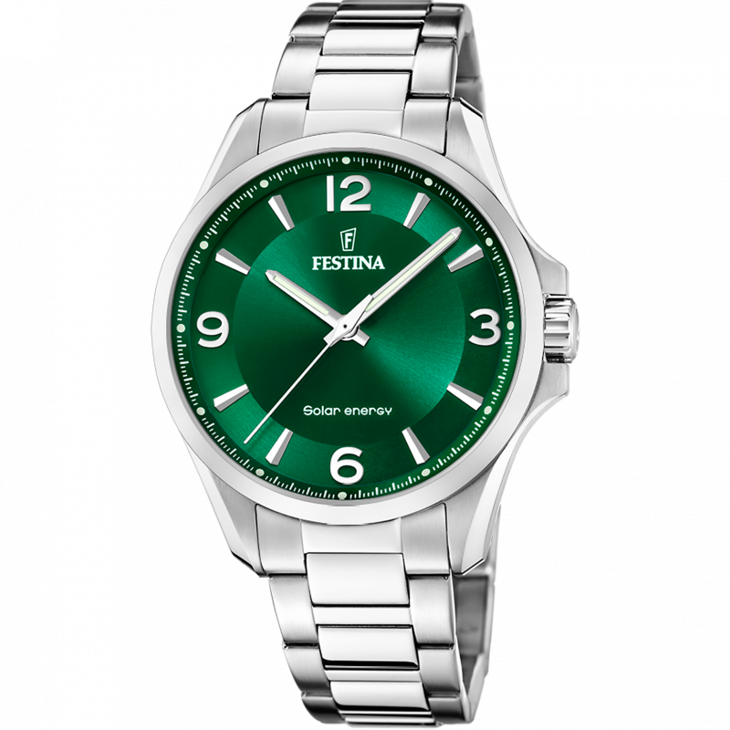 Festina f20656/3 green stainless steel 316l, men