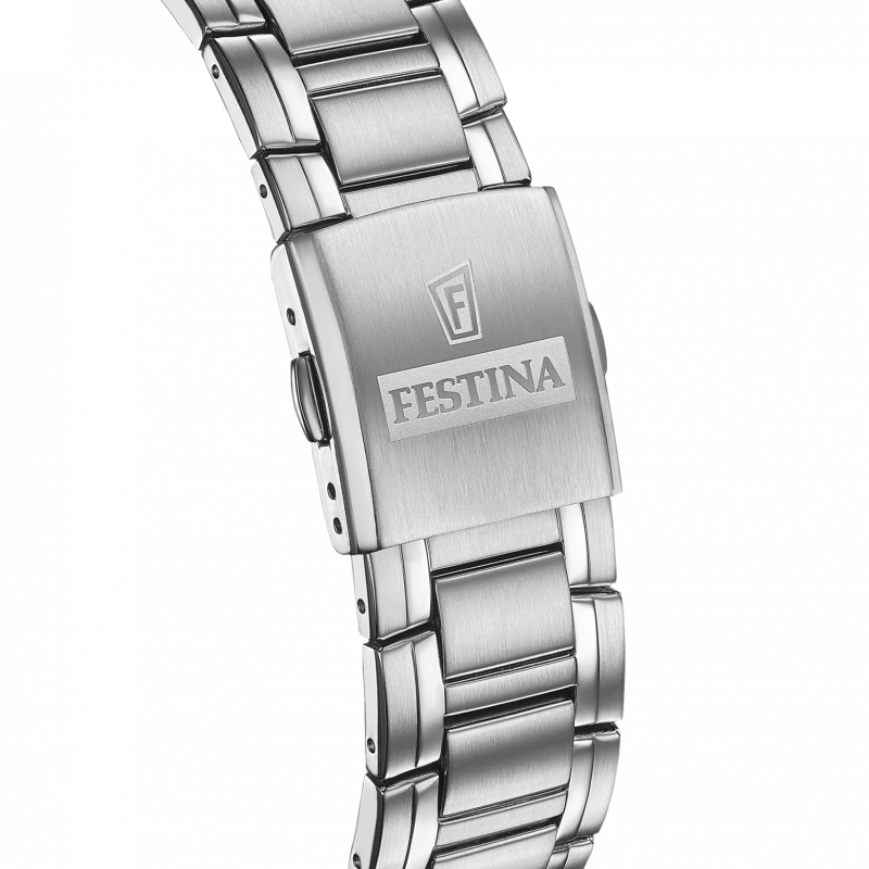 Festina men's blue timeless chronograph stainless steel watch bracelet f20704/4