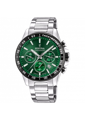 Festina watch f20560/4 green steel strap, men