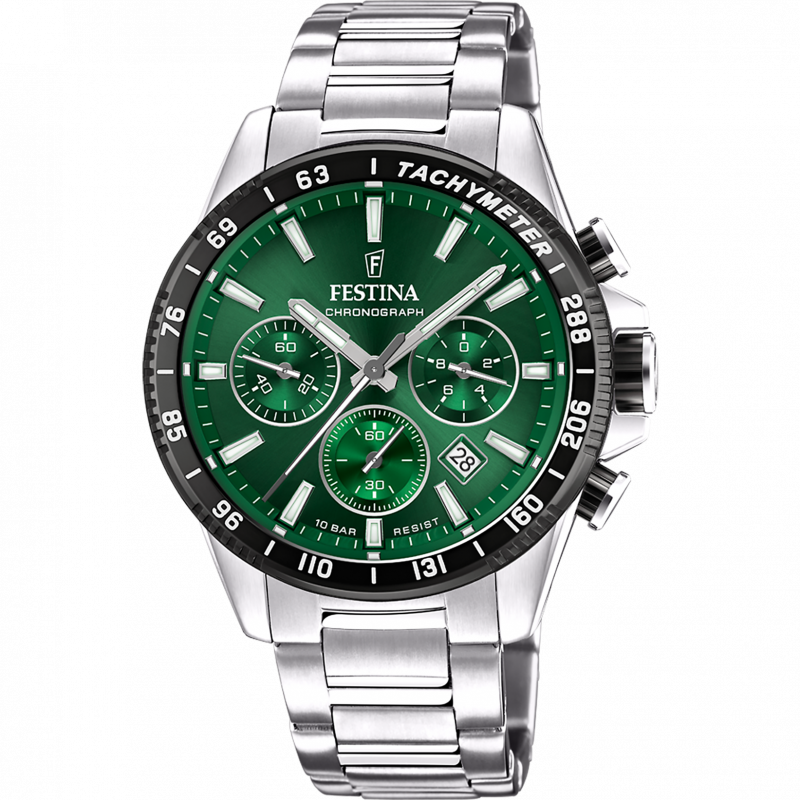 Festina watch f20560/4 green steel strap, men