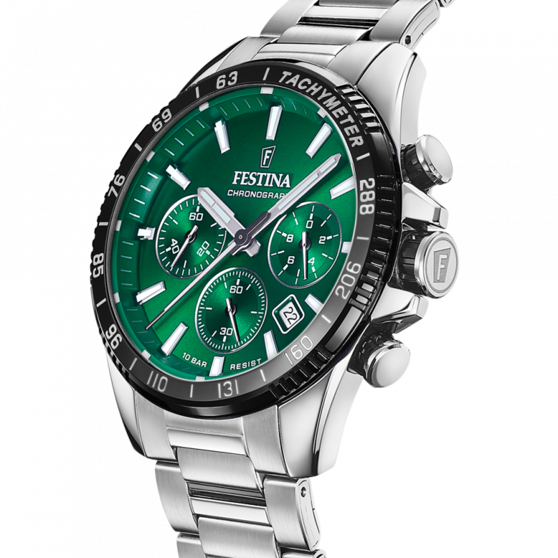 Festina watch f20560/4 green steel strap, men