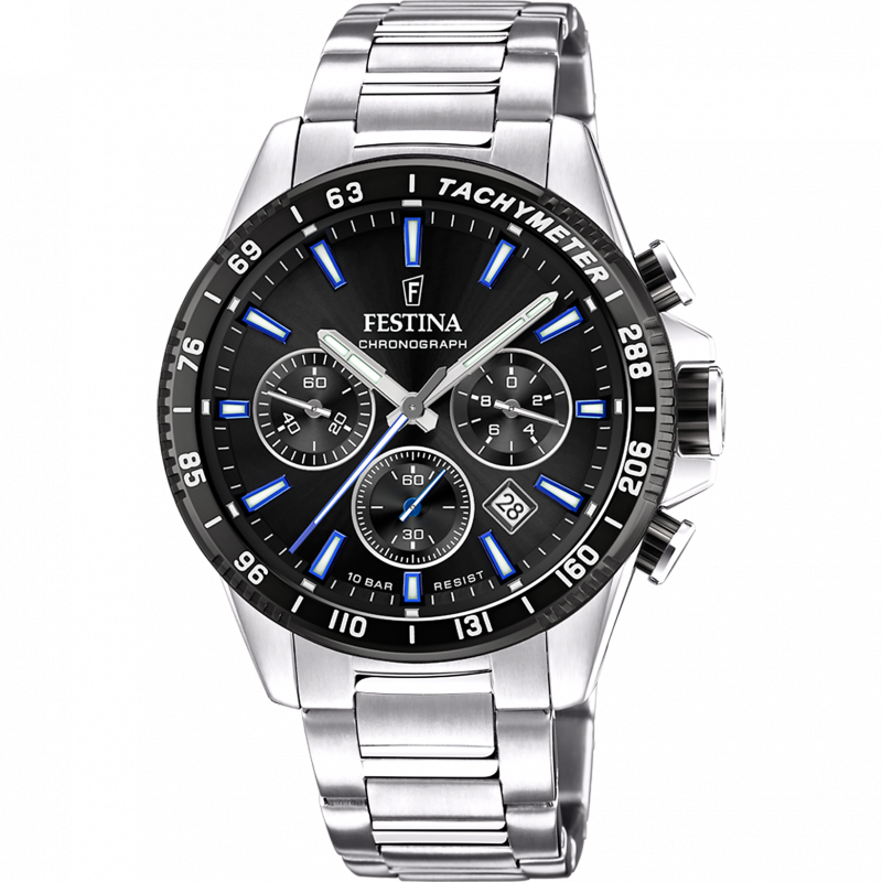 Festina watch f20560/5 black steel strap, men