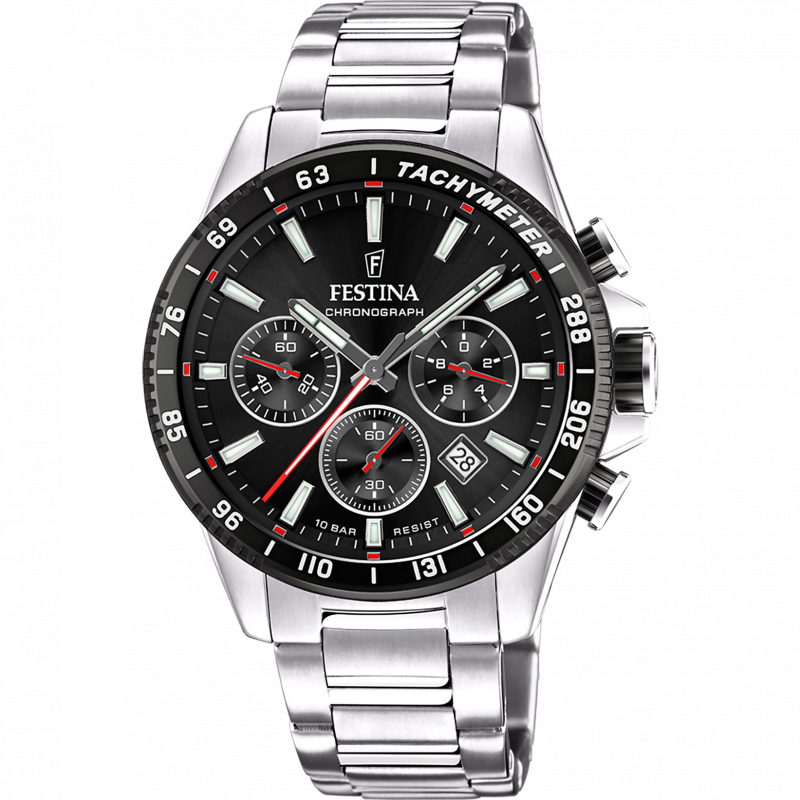 Festina watch f20560/6 black steel strap, men