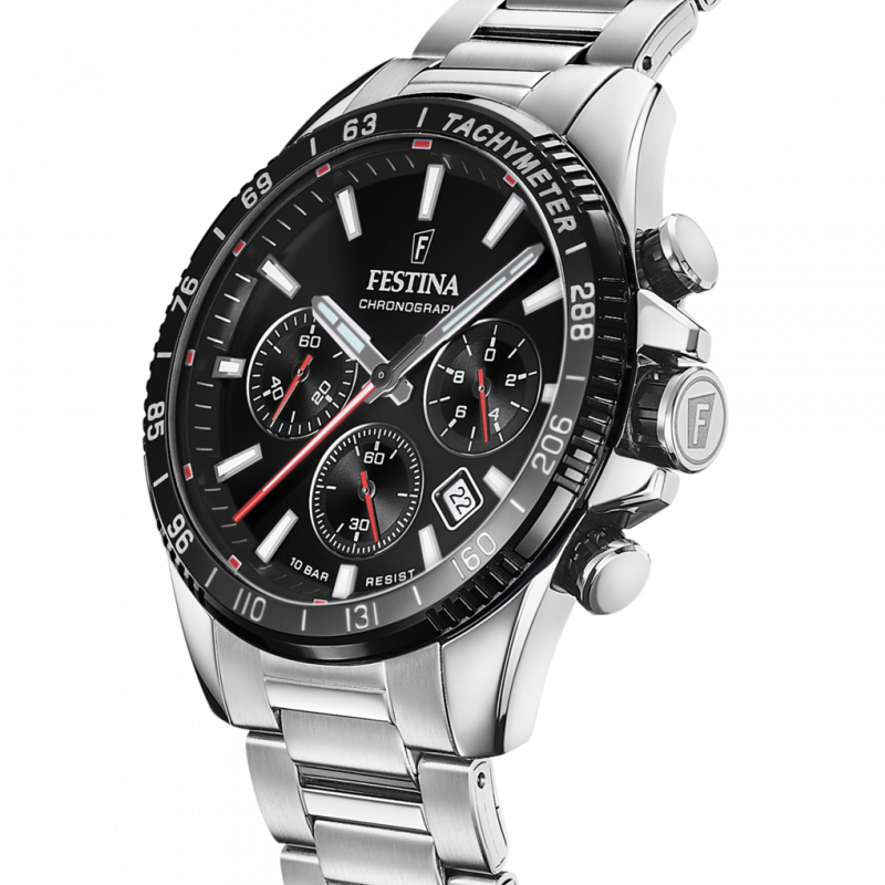 Festina watch f20560/6 black steel strap, men