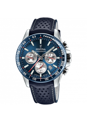 Festina watch f20561/2 blue leather strap, men