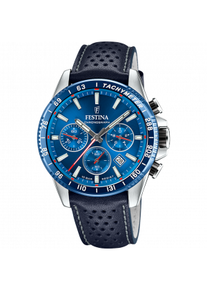 Festina watch f20561/3 blue leather strap, men