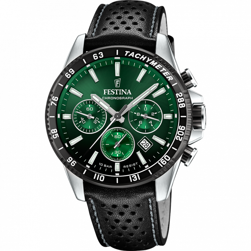 Festina watch f20561/5 leather strap, men's