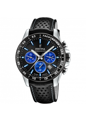 Festina watch f20561/6 leather strap, men's