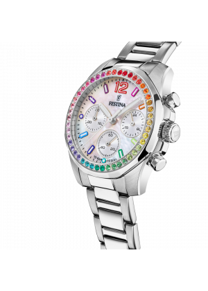 Festina rainbow f20606/2 steel watch, women's