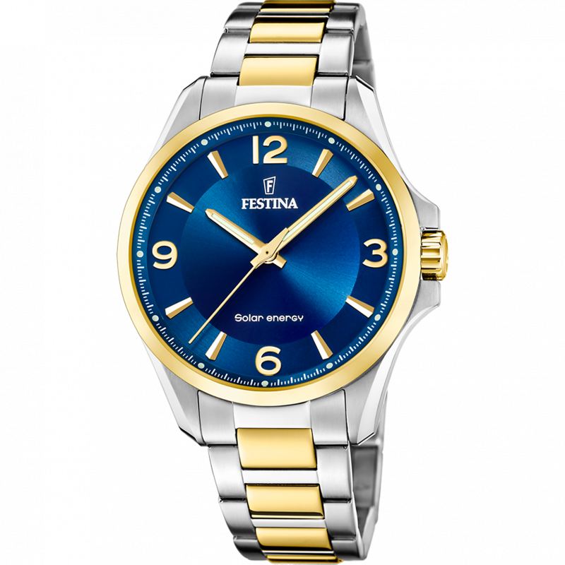 Festina solar energy f20657/4 blue stainless steel 316l, men