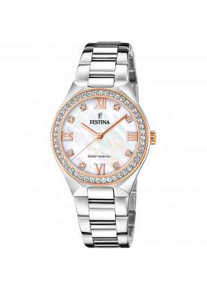 Festina solar energy f20658/1 cream stainless steel 316l, women