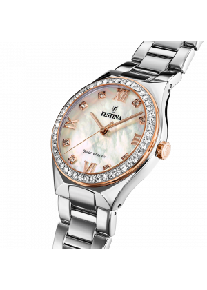 Festina solar energy f20658/1 cream stainless steel 316l, women