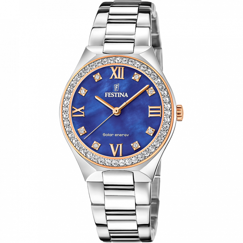 Festina solar energy f20658/2 blue stainless steel 316l, women