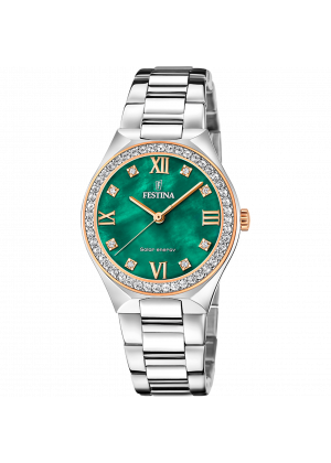 Festina solar energy f20658/3 green stainless steel 316l, women's watch