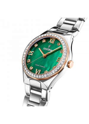 Festina solar energy f20658/3 green stainless steel 316l, women's watch