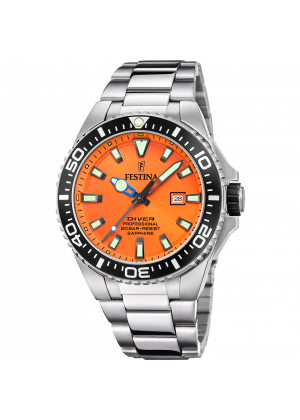 Festina men's orange stainless steel watch bracelet f20663/4