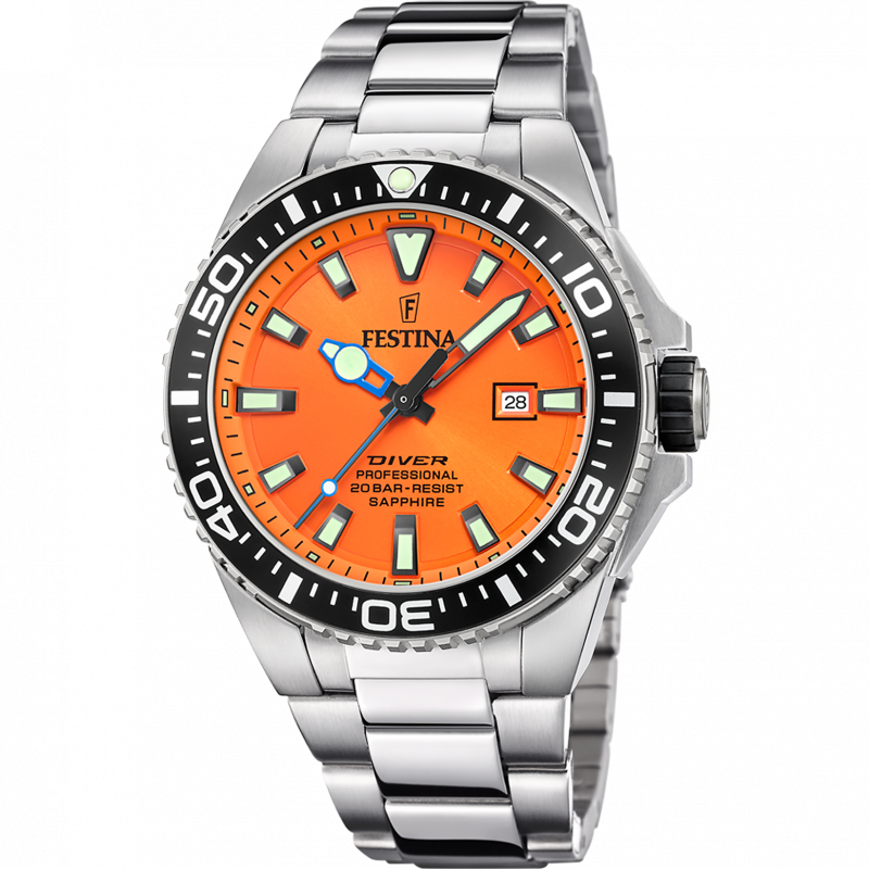 Festina men's orange stainless steel watch bracelet f20663/4