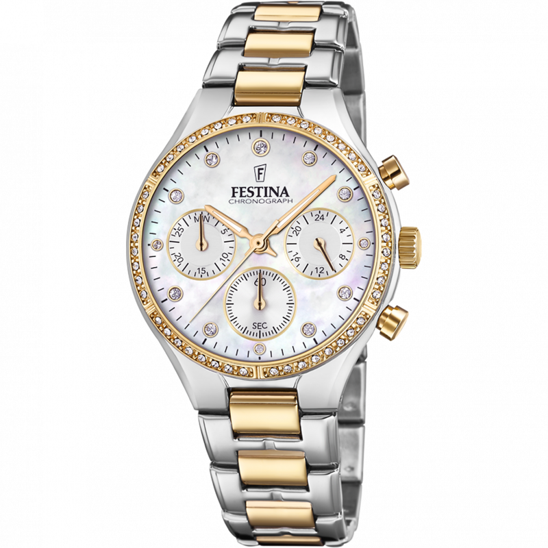 Festina boyfriend watch f20402/1 mother-of-pearl dial, women