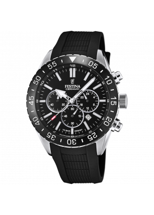 Festina ceramic watch f20515/2 black rubber strap, men's