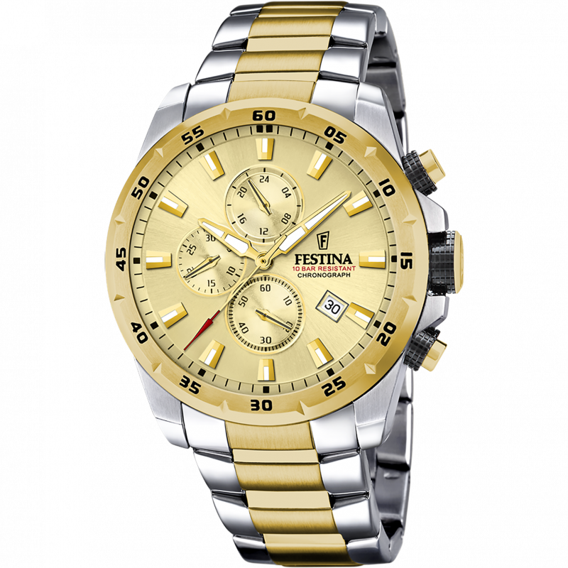 Reloj festina f20562/1 champán correa de acero, hombre