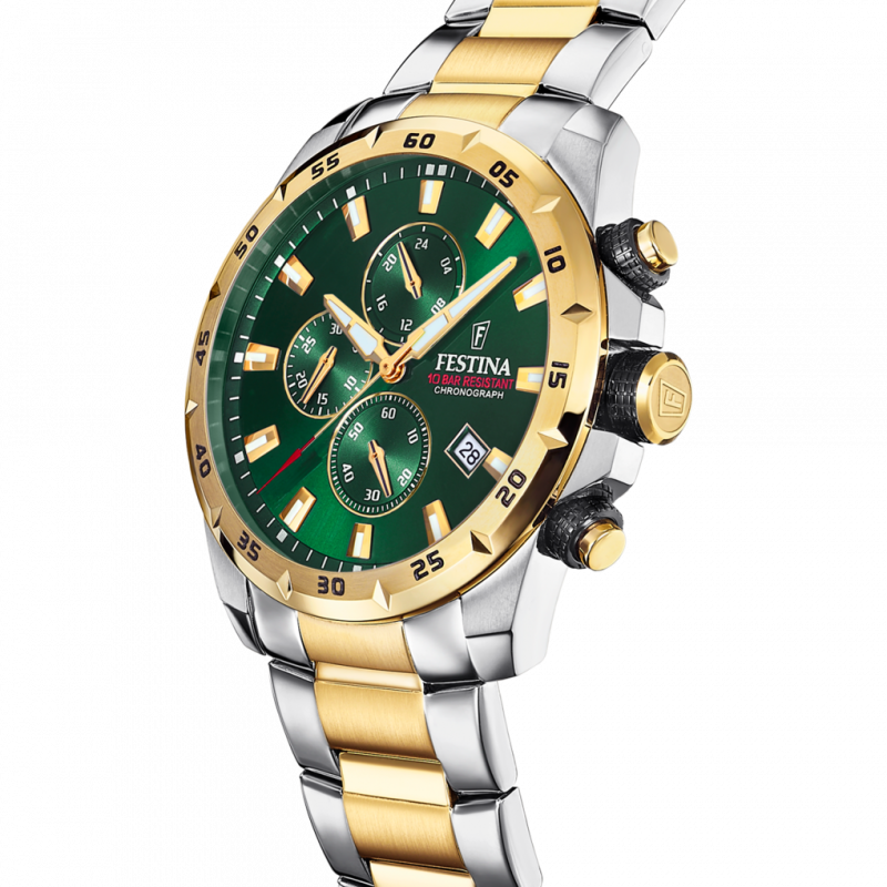 Reloj festina f20562/3 verde correa de acero, hombre