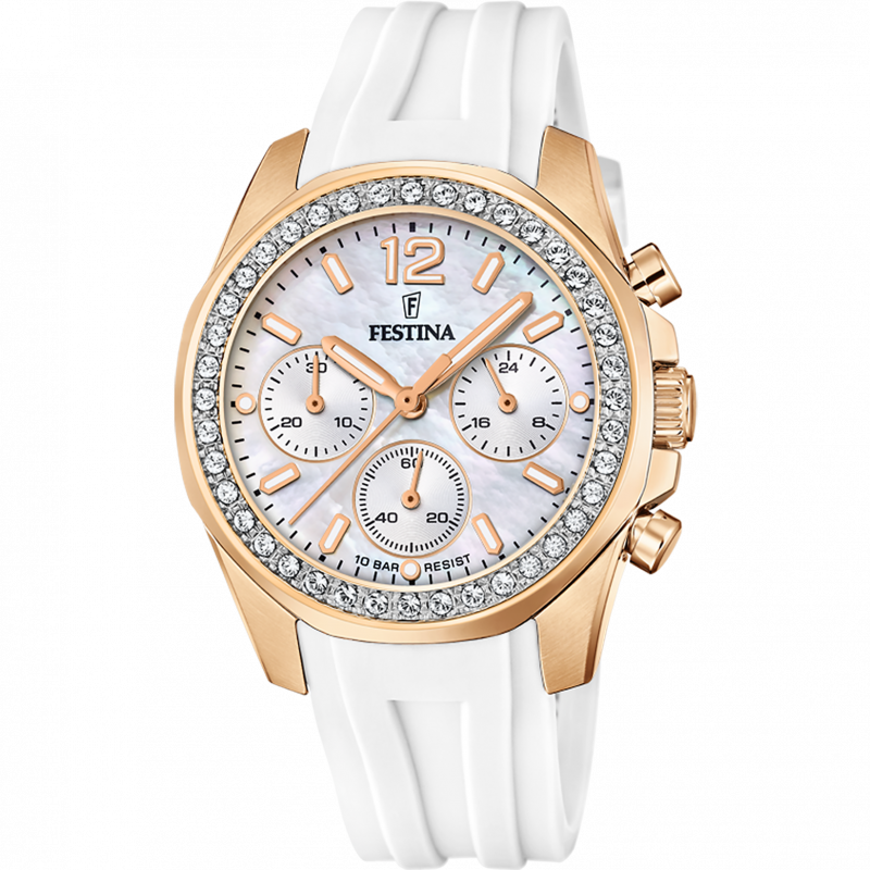 Festina rainbow f20611/1 silver steel watch, women's