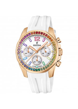 Festina rainbow f20611/2 steel watch, women's