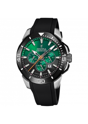 Men's festina chrono bike watch green with stainless steel strap f20642/c