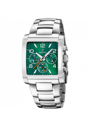 Festina watch f20652/2 green stainless steel 316l strap, men's