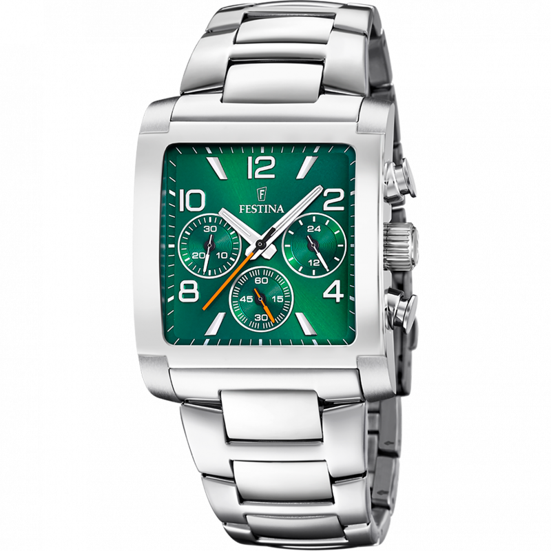 Festina watch f20652/2 green stainless steel 316l strap, men's