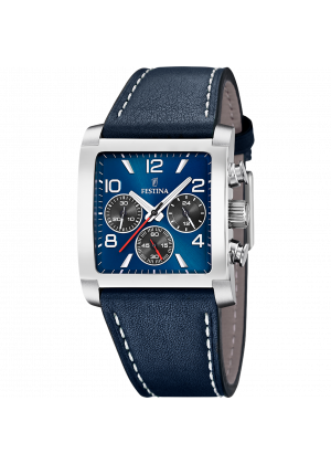 Festina watch f20653/1 blue leather strap, men