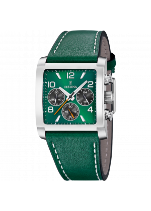 Festina watch f20653/2 green leather strap, men