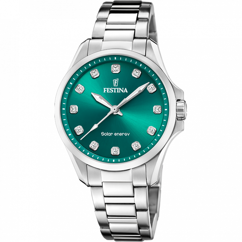 Festina f20654/3 green stainless steel 316l, women