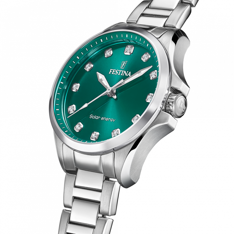 Festina f20654/3 green stainless steel 316l, women