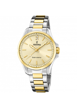 Festina solar energy f20655/3 champagne stainless steel 316l, woman