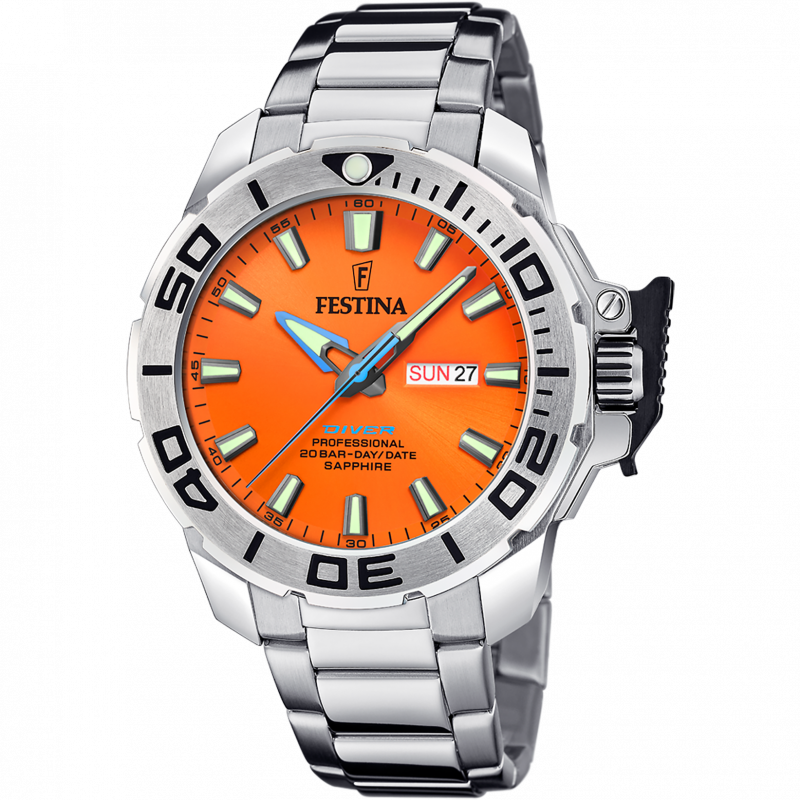 Festina men's orange stainless steel watch bracelet f20665/5